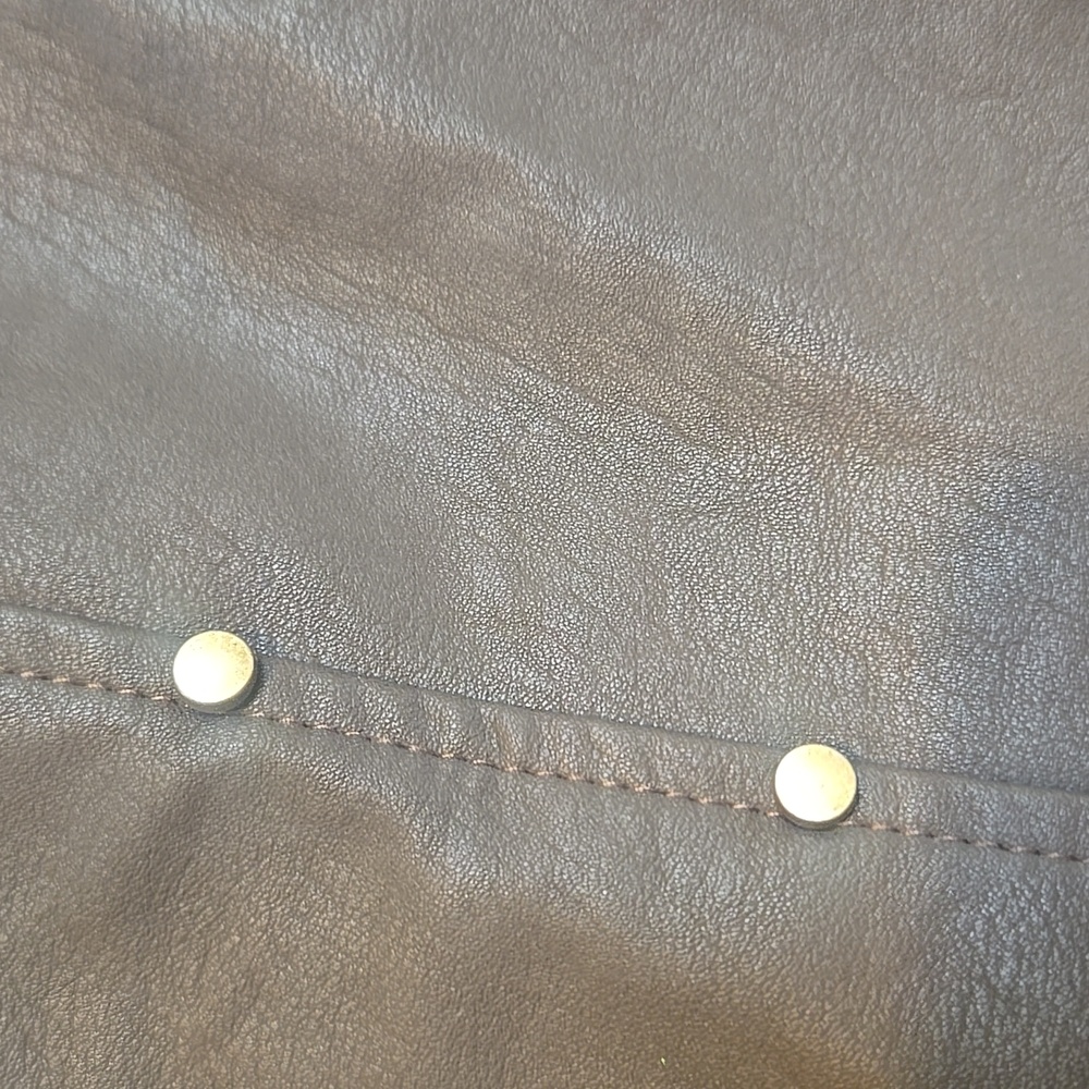 New Edikted Brown Faux Leather Studded Skort - Picture 5 of 8